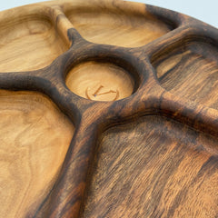 EARTH Serving Dish Walnut 300 x 300 x 40 - MADE IN BRITAIN - FREE PERSONALISATION