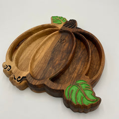 PUMPKIN Serving Dish Walnut 350 x 330 x 40 - MADE IN BRITAIN - FREE PERSONALISATION