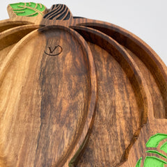 PUMPKIN Serving Dish Walnut 350 x 330 x 40 - MADE IN BRITAIN - FREE PERSONALISATION