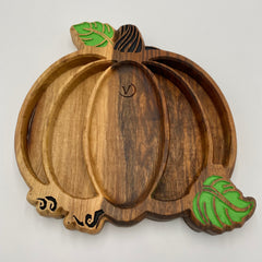 PUMPKIN Serving Dish Walnut 350 x 330 x 40 - MADE IN BRITAIN - FREE PERSONALISATION