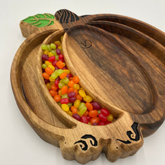 PUMPKIN Serving Dish Walnut 350 x 330 x 40 - MADE IN BRITAIN - FREE PERSONALISATION