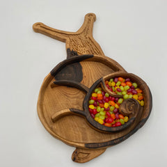 SNAIL Serving Dish Walnut 450 x 290 - MADE IN BRITAIN - FREE PERSONALISATION