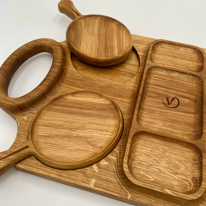 TIME TOGETHER Serving Tray Walnut 640 x 340 x 40 - MADE IN BRITAIN - FREE PERSONALISATION