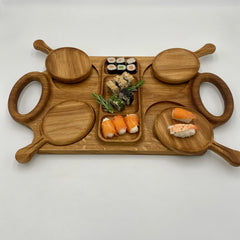 TIME TOGETHER Serving Tray Walnut 640 x 340 x 40 - MADE IN BRITAIN - FREE PERSONALISATION