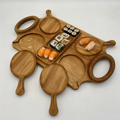 TIME TOGETHER Serving Tray Walnut 640 x 340 x 40 - MADE IN BRITAIN - FREE PERSONALISATION