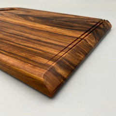 WAVE-2 Chopping Board African Wood 450 x 295 x 25 - MADE IN BRITAIN