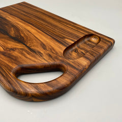 WAVE-2 Chopping Board African Wood 450 x 295 x 25 - MADE IN BRITAIN