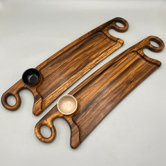 BASE Serving Board Yew Tree or African Wood 740 x 180 - MADE IN BRITAIN - FREE PERSONALISATION