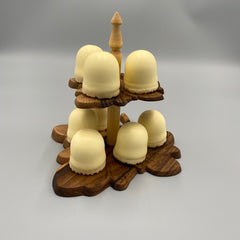 TEA TIME Serving Tower 2-Tier Stand Walnut 240 x 220 - MADE IN BRITAIN - FREE PERSONALISATION