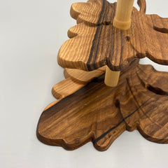 TEA TIME Serving Tower 2-Tier Stand Walnut 240 x 220 - MADE IN BRITAIN - FREE PERSONALISATION