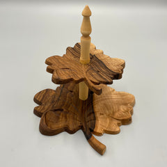 TEA TIME Serving Tower 2-Tier Stand Walnut 240 x 220 - MADE IN BRITAIN - FREE PERSONALISATION