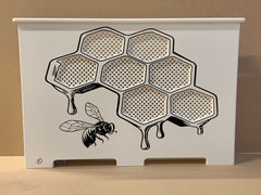 BEE ROOM RADIATOR COVER - MDF - CARVED & PAINTED - MADE IN BRITAIN - FREE PERSONALISATION