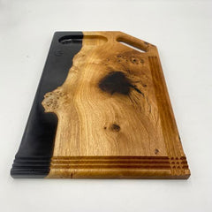 WAVE Chopping Board Oak & Epoxy Resin 450 x 300 x 20 - MADE IN BRITAIN - FREE PERSONALISATION