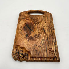 SUMMER Chopping Board Spalted Beech Wood 350 x 230 x 30 - MADE IN BRITAIN - FREE PERSONALISATION