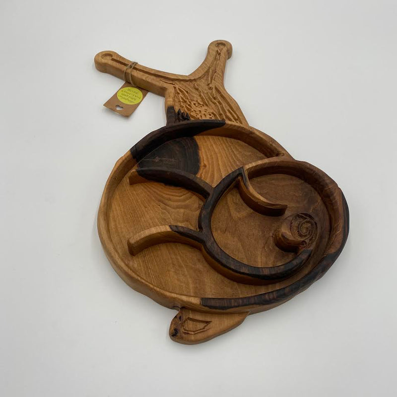 SNAIL Serving Dish Walnut 450 x 290 - MADE IN BRITAIN - FREE PERSONALISATION