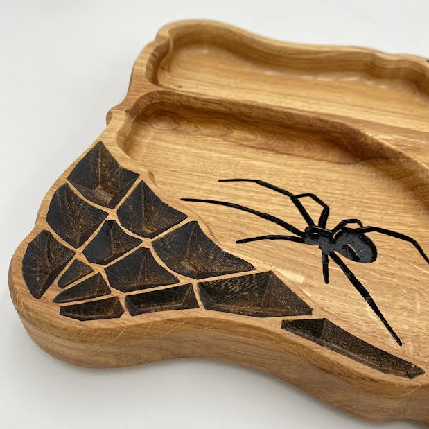 SPIDER Serving Dish Oak 320 x 260 x 30 - MADE IN BRITAIN - FREE PERSONALISATION