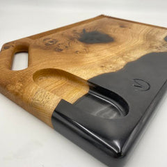 WAVE Chopping Board Oak & Epoxy Resin 450 x 300 x 20 - MADE IN BRITAIN - FREE PERSONALISATION