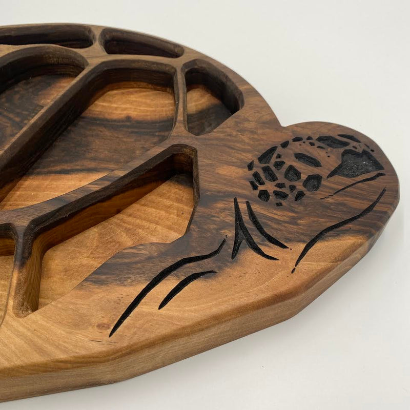 BIG TURTLE Serving Dish Walnut 450 x 290 - MADE IN BRITAIN - FREE PERSONALISATION