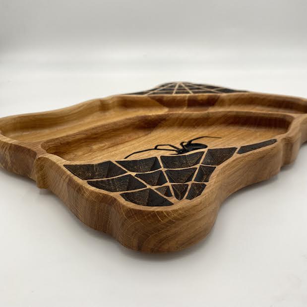 SPIDER Serving Dish Oak 320 x 260 x 30 - MADE IN BRITAIN - FREE PERSONALISATION