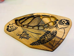 SMALL TURTLE Serving Board Walnut 450 x 260 - MADE IN BRITAIN - FREE PERSONALISATION