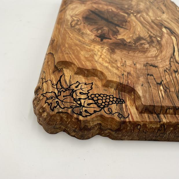 SUMMER Chopping Board Spalted Beech Wood 350 x 230 x 30 - MADE IN BRITAIN - FREE PERSONALISATION