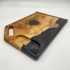 WAVE Chopping Board Oak & Epoxy Resin 450 x 300 x 20 - MADE IN BRITAIN - FREE PERSONALISATION