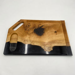 WAVE Chopping Board Oak & Epoxy Resin 450 x 300 x 20 - MADE IN BRITAIN - FREE PERSONALISATION