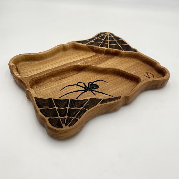SPIDER Serving Dish Oak 320 x 260 x 30 - MADE IN BRITAIN - FREE PERSONALISATION